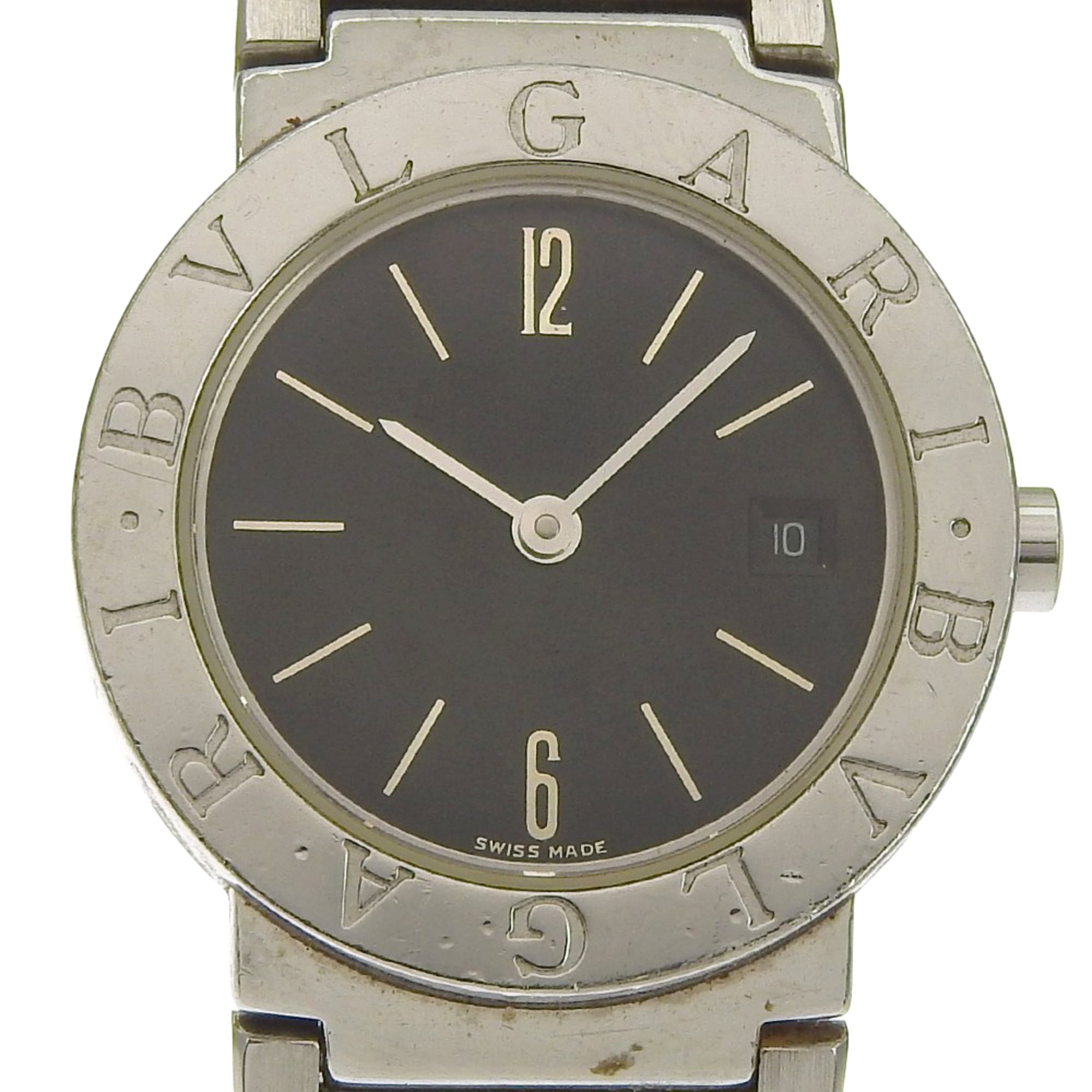 BVLGARI Wristwatch BB26SSD Stainless Steel Quartz Analog Display Black Dial Women\'s