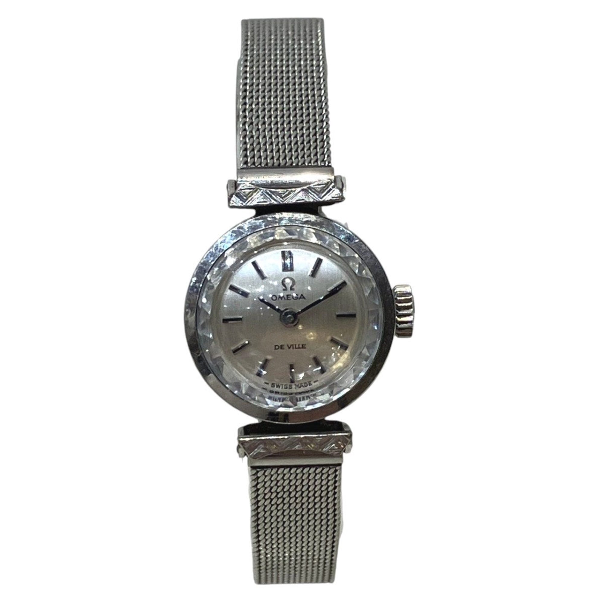 Omega De Ville watch, total weight 20g, stainless steel, manual winding, silver dial, 511.285