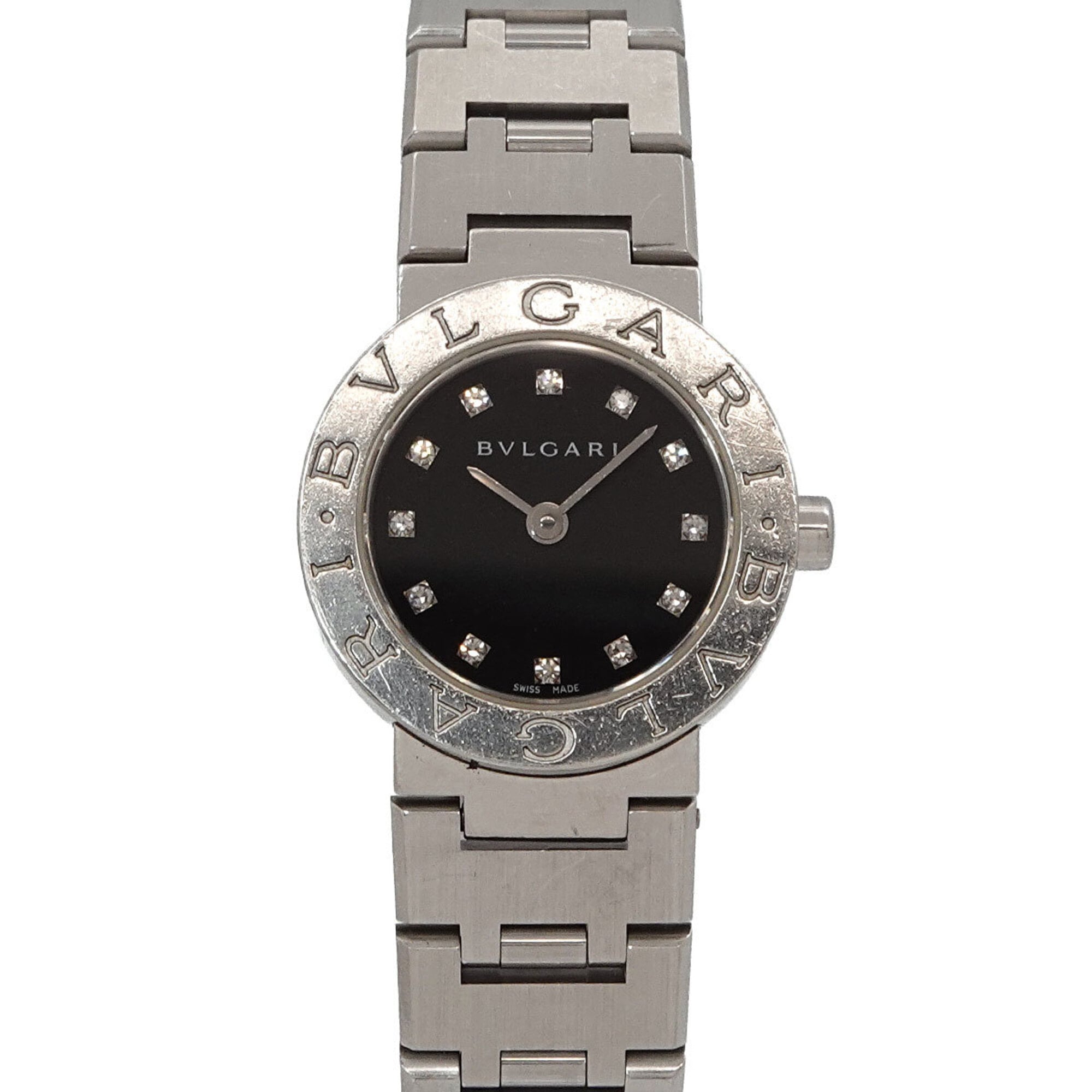 BVLGARI BB23SS Women\'s Watch 12P Diamond Silver Quartz