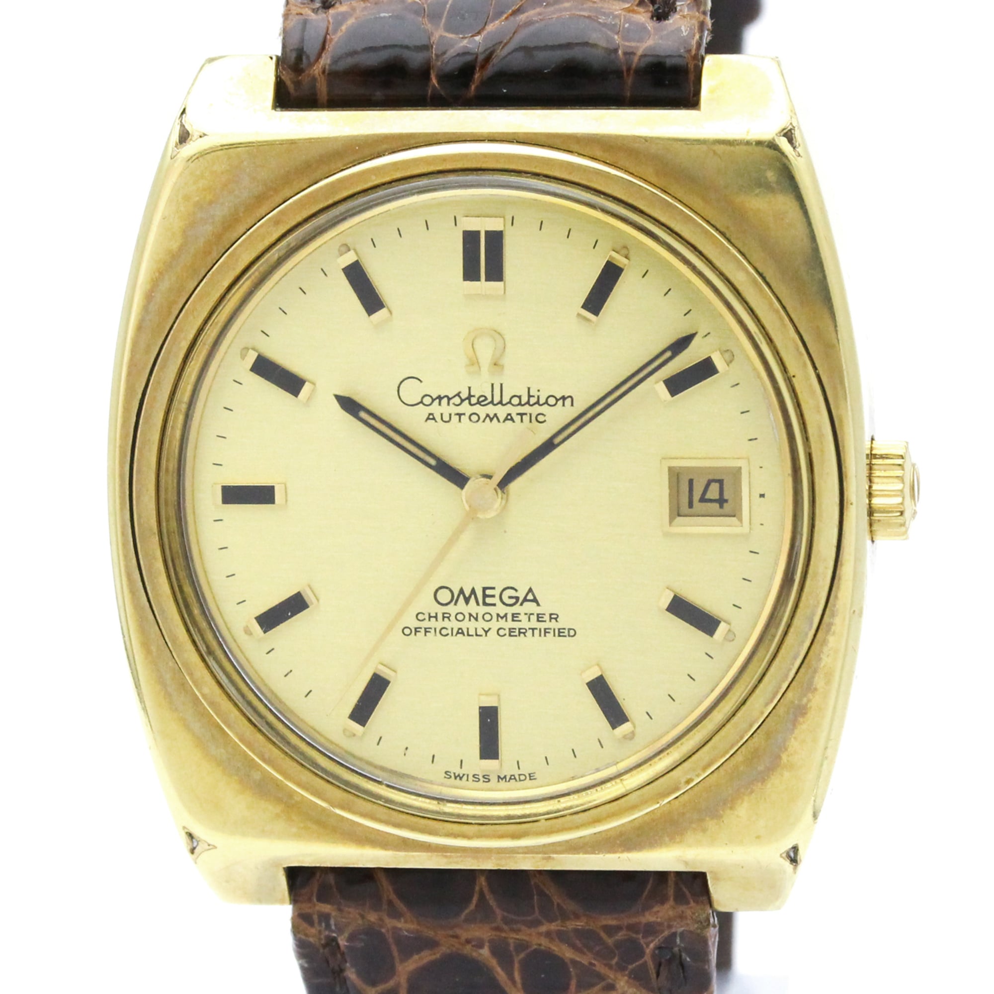 OMEGA Constellation Cal 1001 Gold Plated Automatic Mens Watch 166.063 Vintage