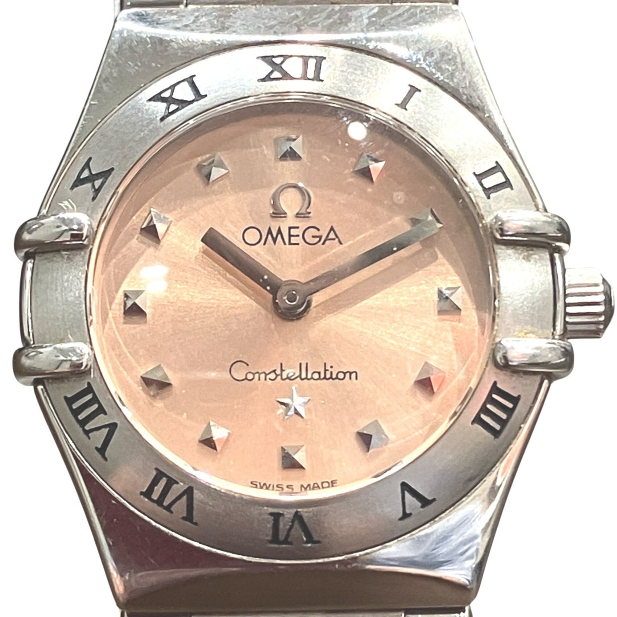 Omega Constellation Mini My Choice Watch, Total Weight 42g, Stainless Steel, Quartz, Pink Dial, 1561