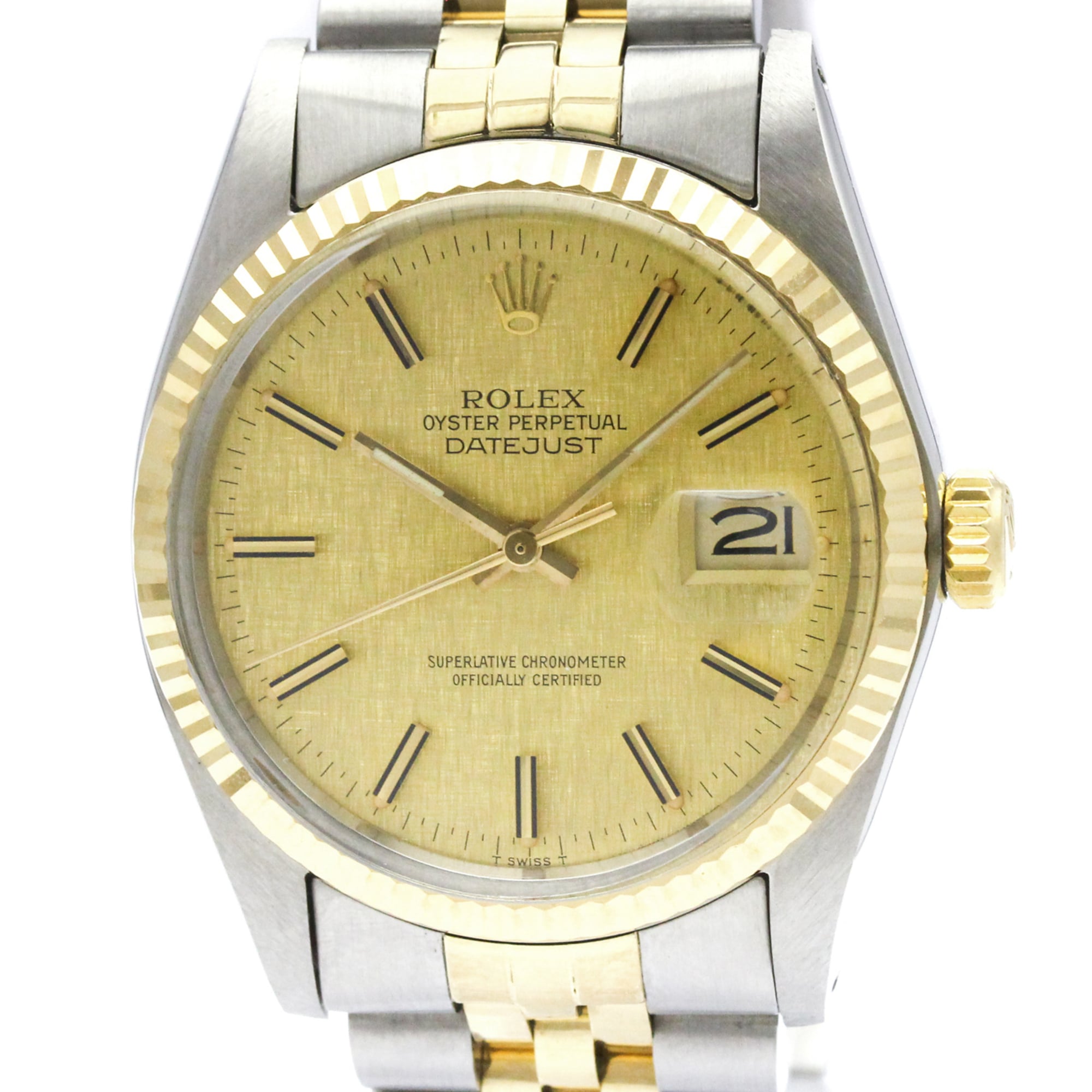 ROLEX Datejust 16013 18K Gold Steel Ladies Watch Polished
