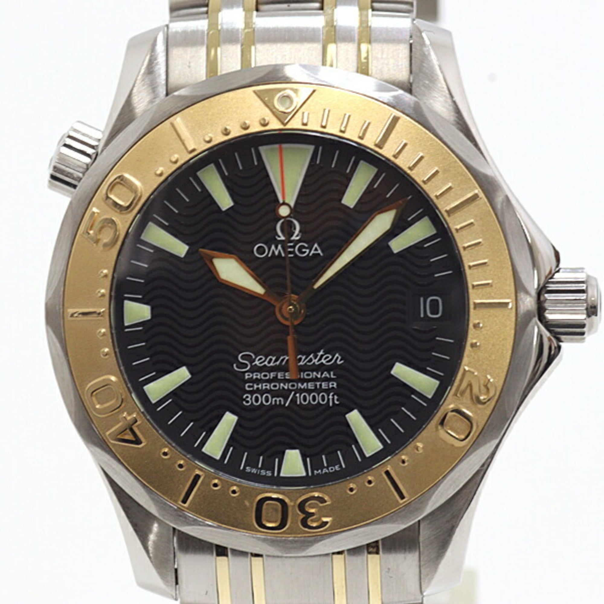 Omega OMEGA 2453.50 Seamaster 300 Professional Boys\' Watch SS/YG Black Dial Automatic