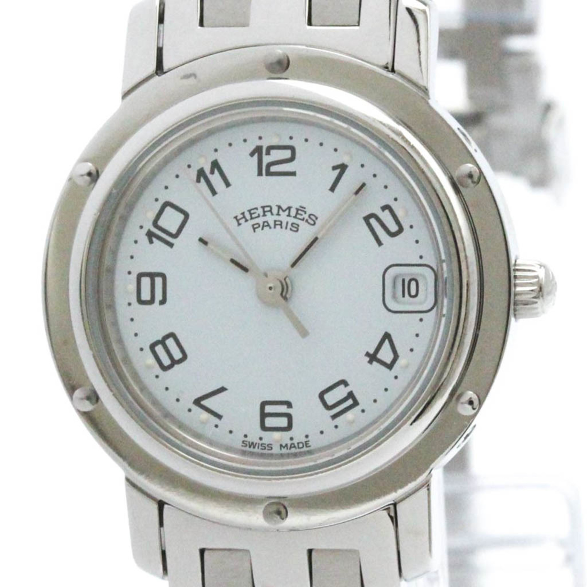 Hermes Clipper Quartz Stainless Steel Women\'s Dress Watch CL4.210