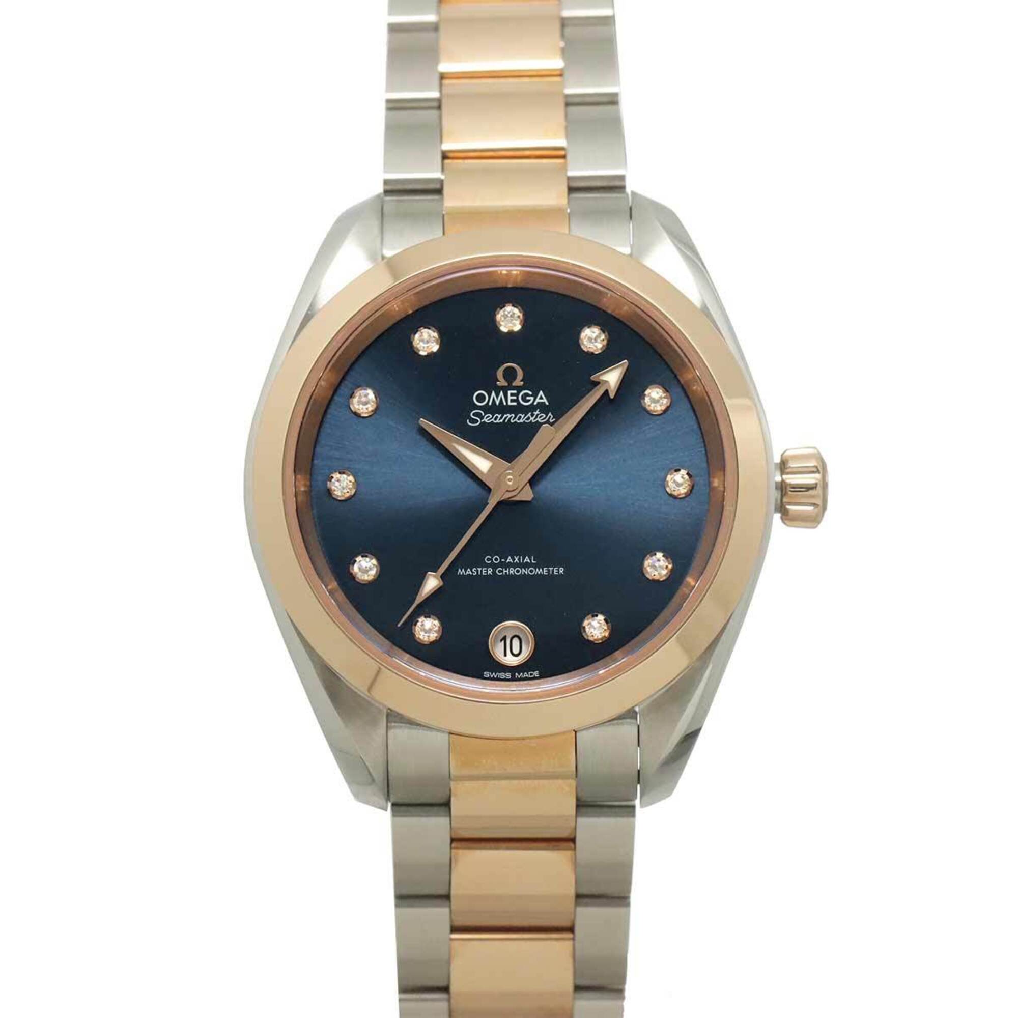 Omega Seamaster Aqua Terra 220 20 34 53 001 Boys\' Watch 11P Diamond Date Blue Automatic Self-windin