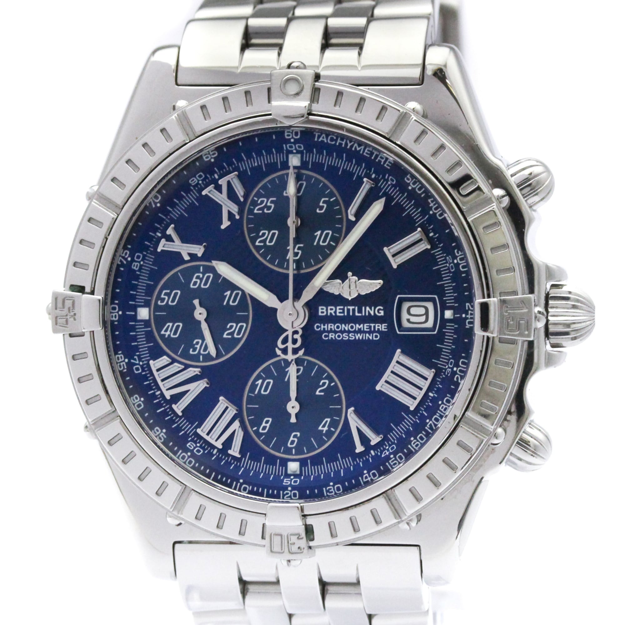 BREITLING Crosswind Chronograph Steel Automatic Watch A13355 Polished