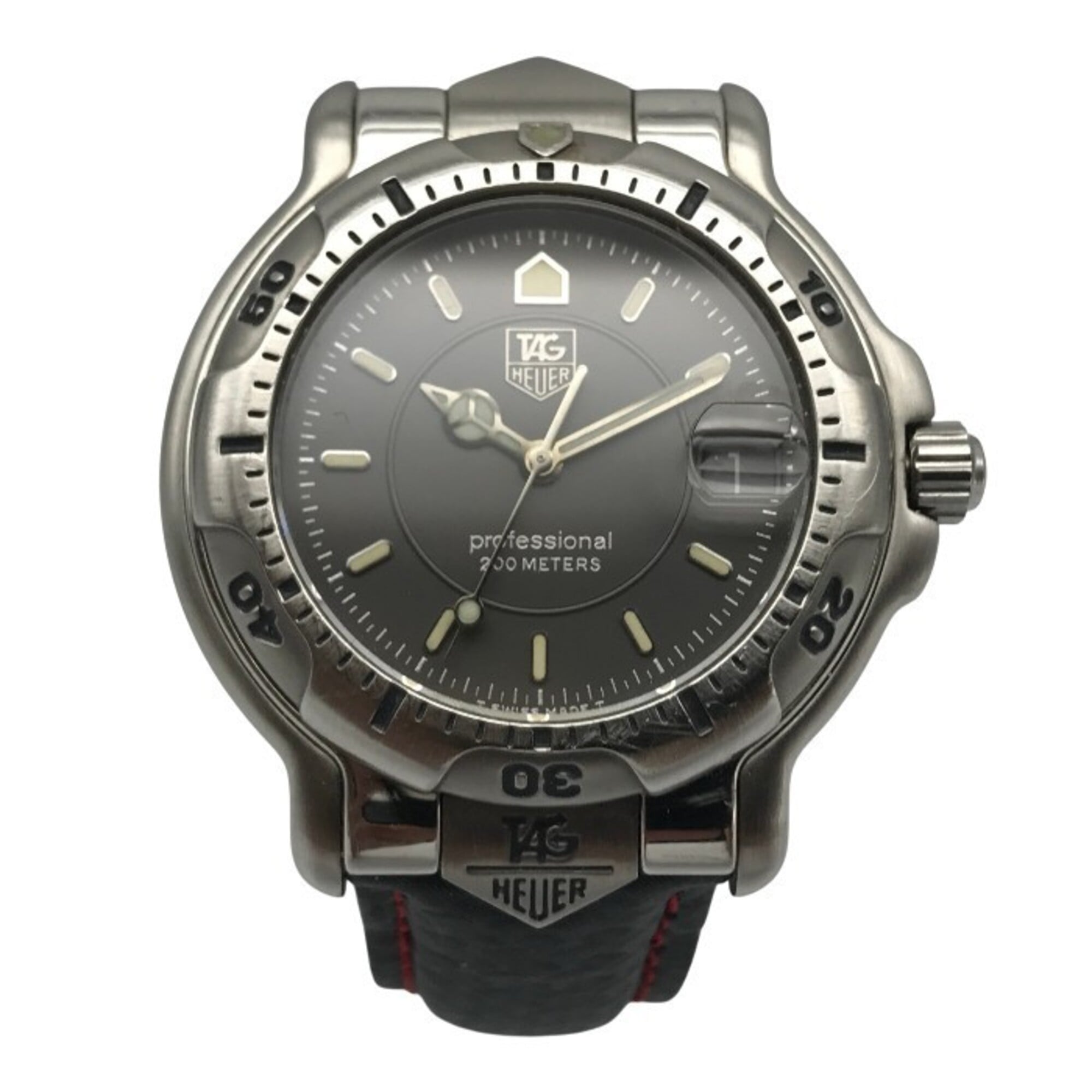 TAG Heuer 6000 Series Professional Men\'s Analog Quartz Watch with Date, Silver/Gray WH1112 T1