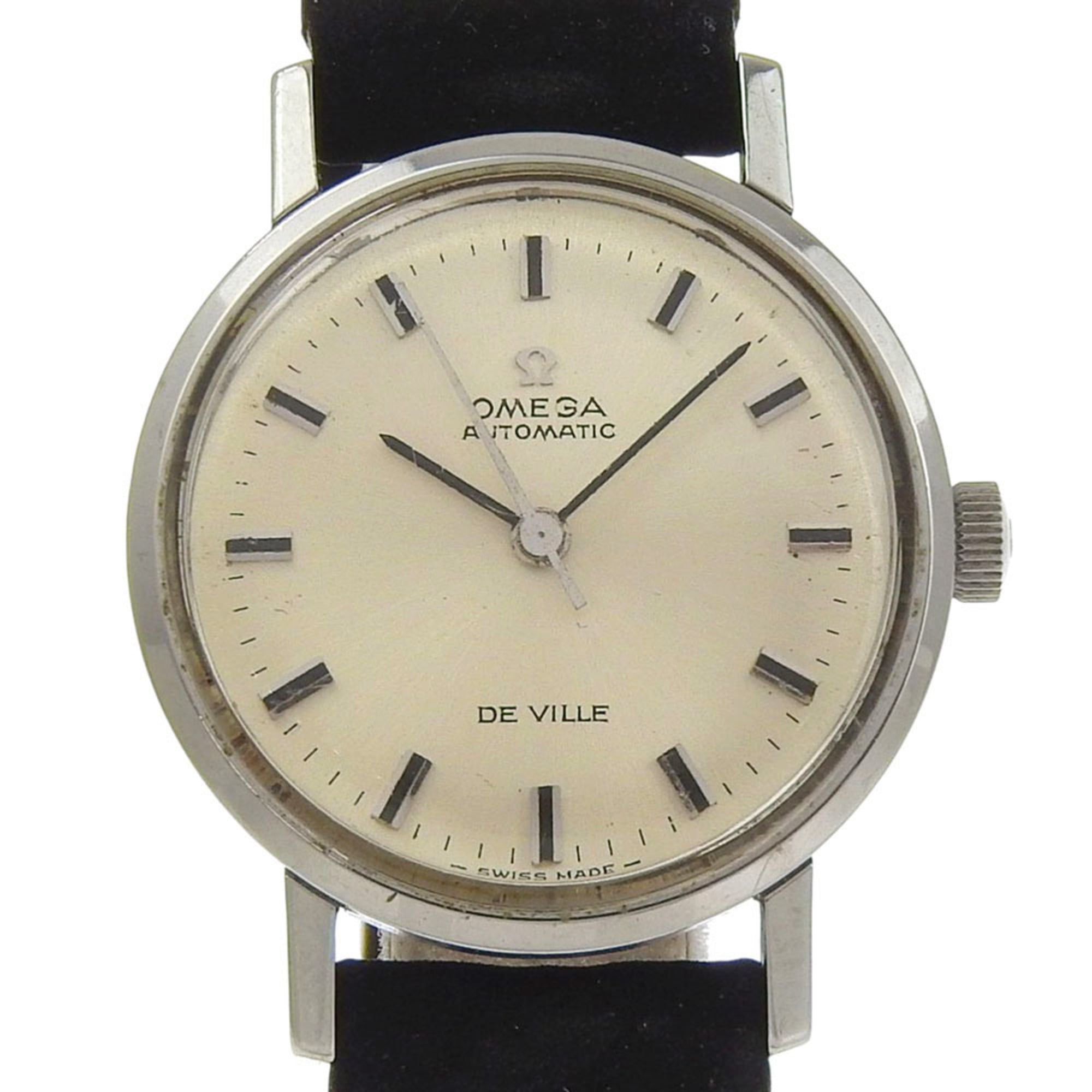 Omega De Ville 565.005 Women\'s Watch - Stainless Steel x Leather Strap, Silver, Automatic Movement,