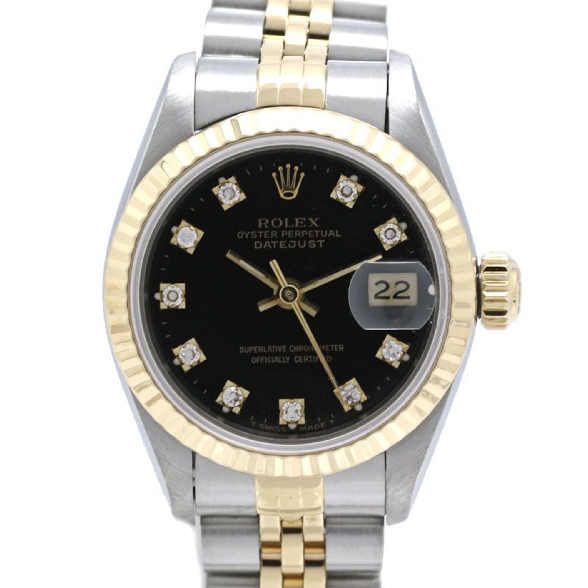 ROLEX Datejust 10P Diamond 69173G Women\'s Watch SSx18K Yellow Gold 40465