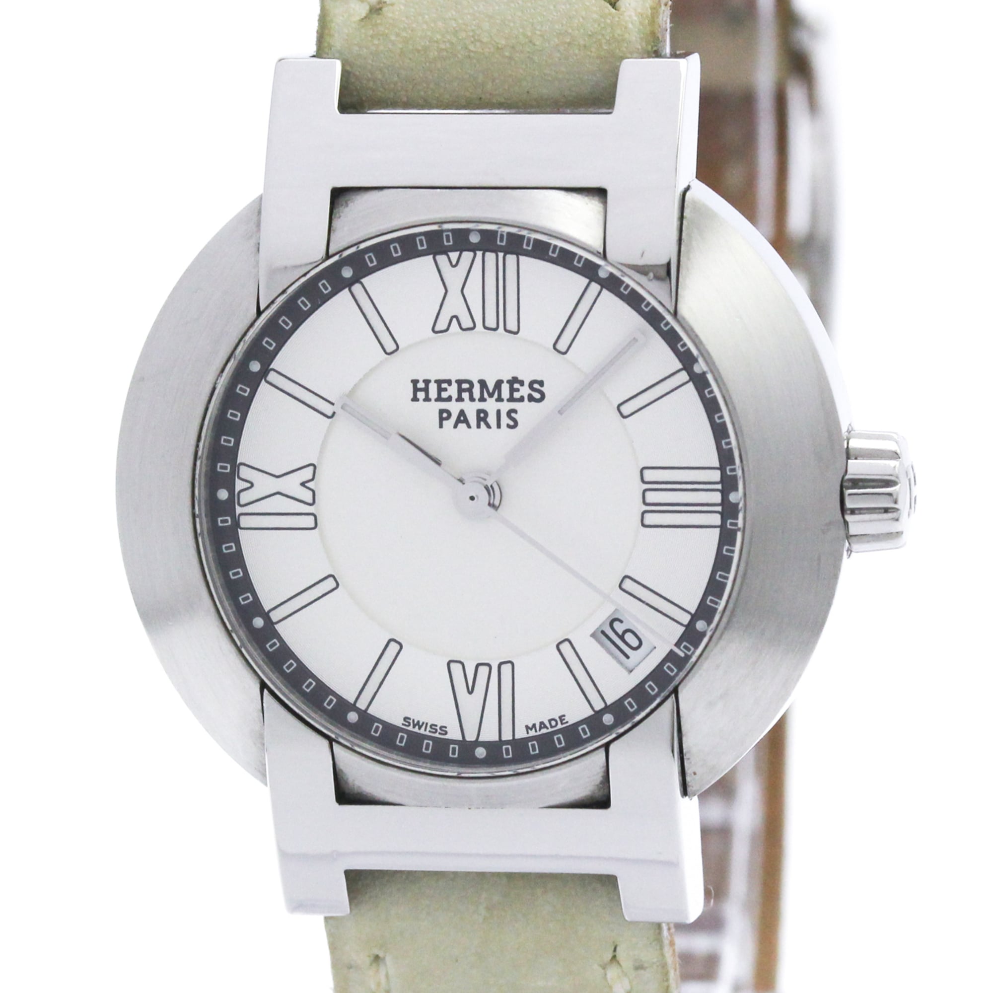 HERMES Nomade Steel Auto Quartz Ladies Watch NO1.210 Polished