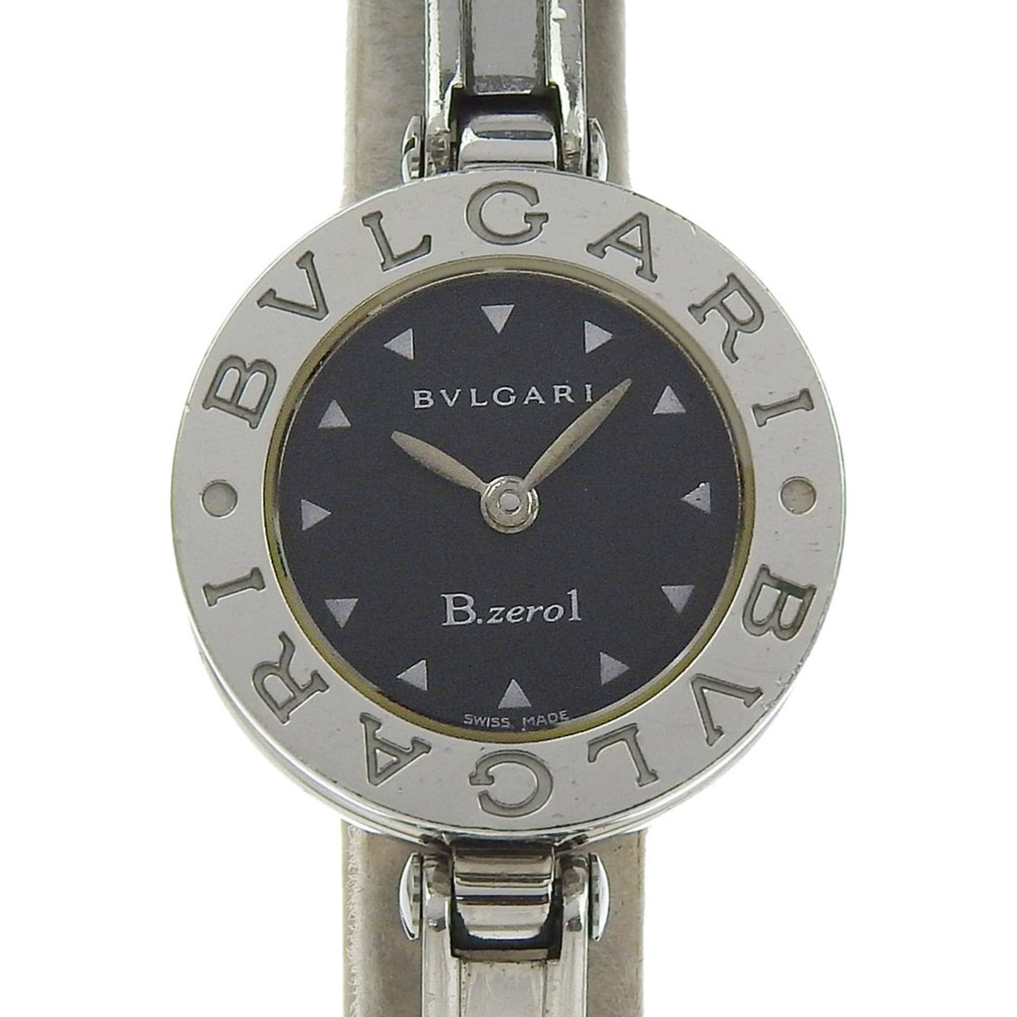 BVLGARI Bzero1 Watch, BZ22SS, Stainless Steel, Quartz Movement, Analog Display, Black Dial, Women\'s