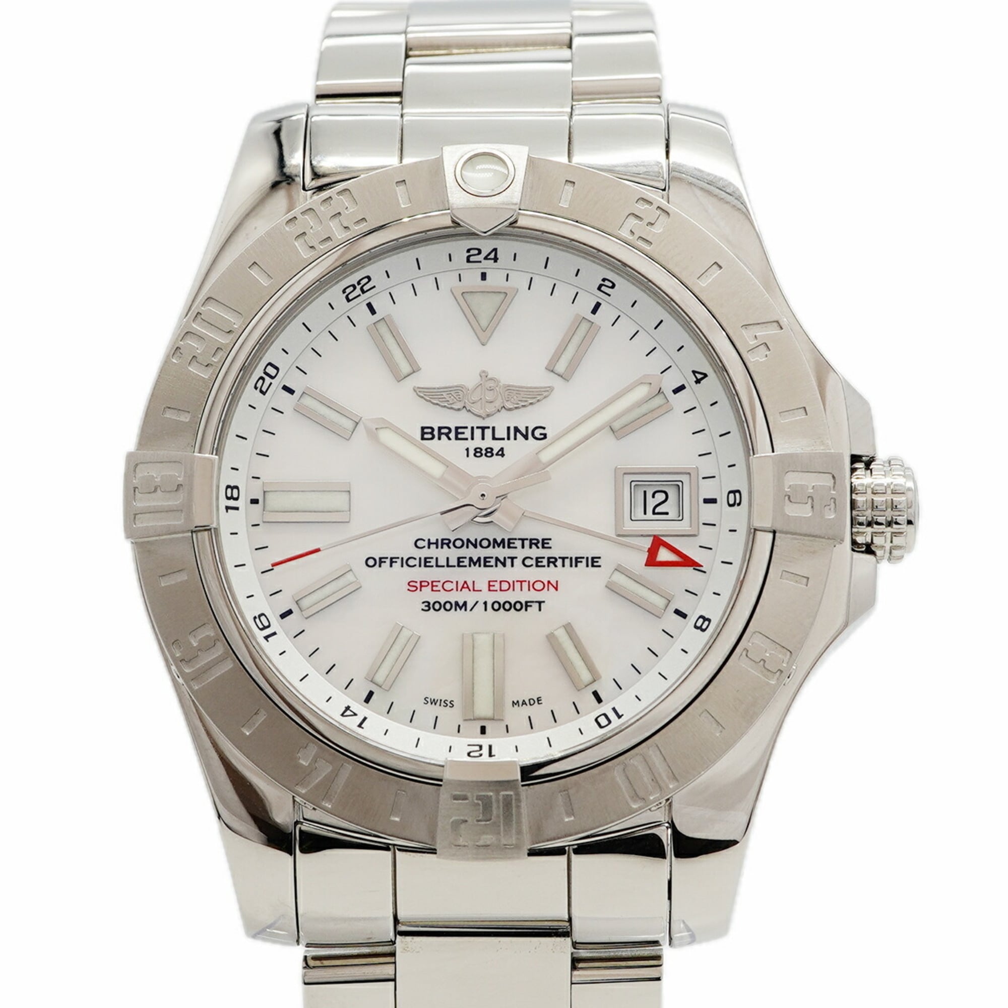 Breitling Avenger 2 GMT A32390 White Dial Men\'s Watch