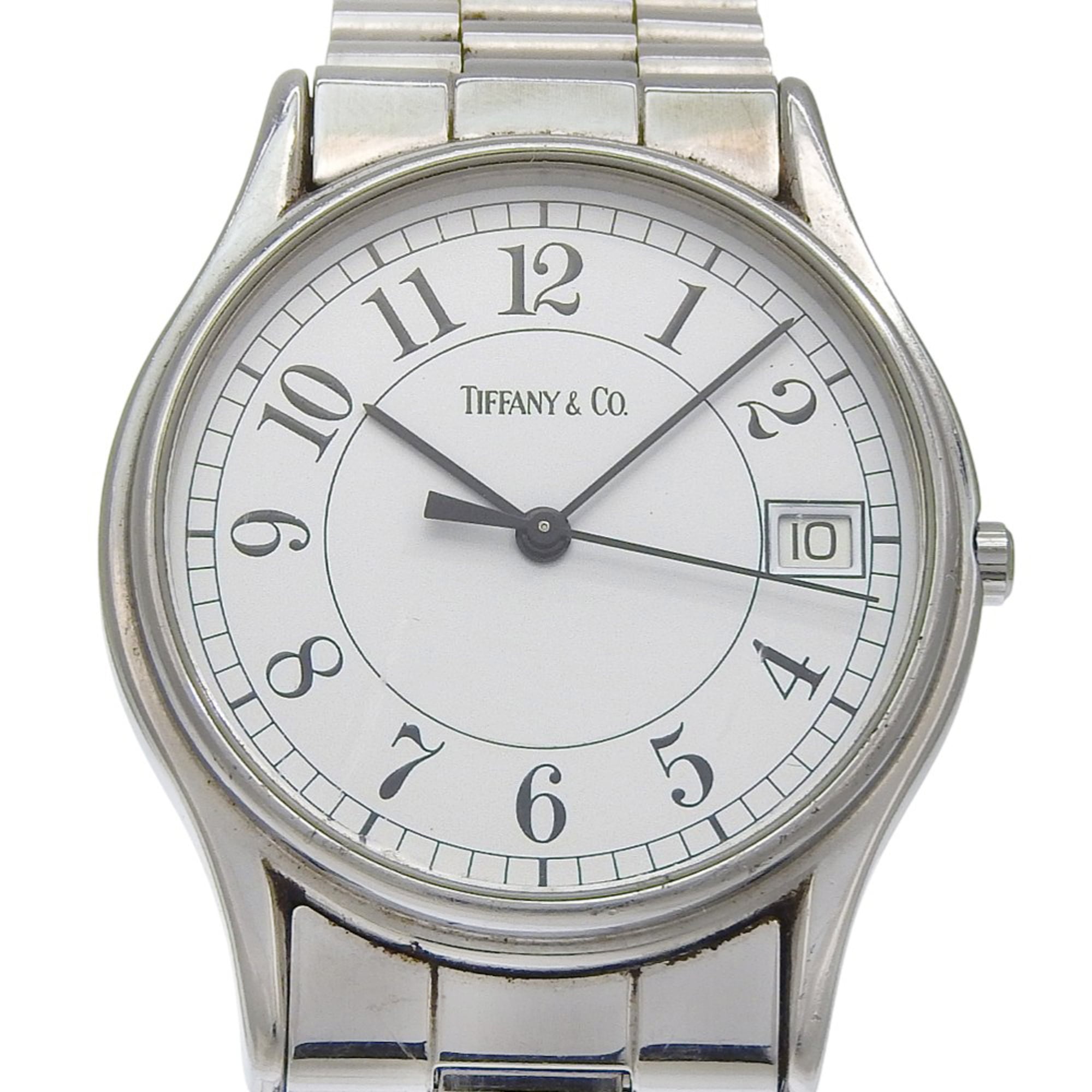 Tiffany & Co. Classic Watch, Stainless Steel, Quartz, Analog, White Dial, Unisex