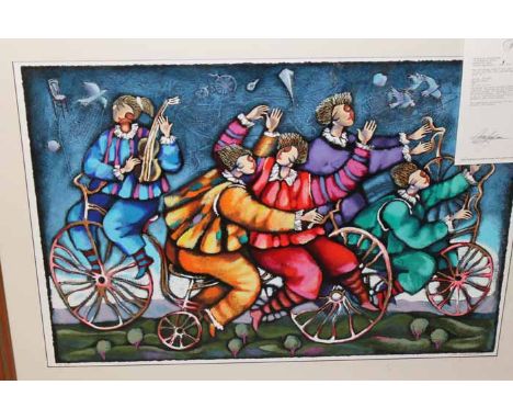 MICHAEL KACHAN COLOUR LITHOGRAPH
titled 'Spring Fancy', 120cm long