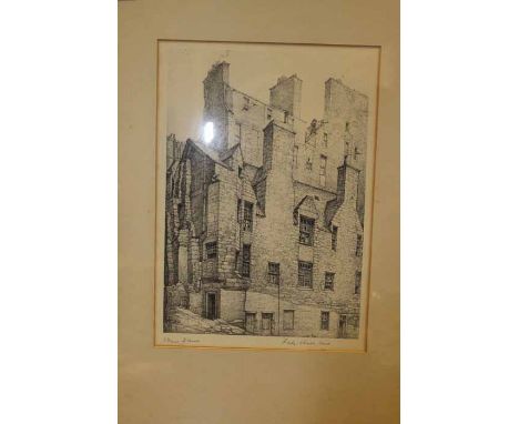 BRUCE S HUME (BRITISH SCHOOL 20TH CENTURY),
LADY STAIRS HOUSE
lithograph on paper, signed and titled in pencil
image 30cm hig