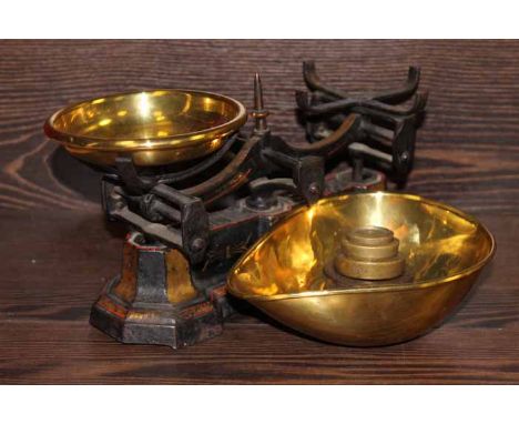 BRASS WARE, SCALES AND OTHER METAL ITEMS
