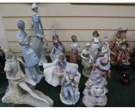 A group of Lladro, Nao and other porcelain figures