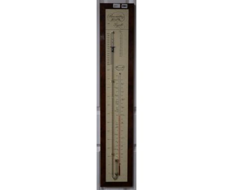 A modern 'Admiral Fitzroy' barometer by Toricelli, in walnut frame H.104cm