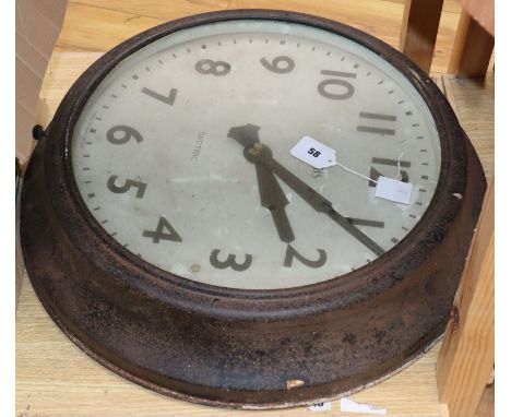 A Smith's metal framed mains electric wall clock diameter 60cm
