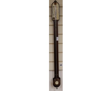 A rosewood stick barometer by Alexander Alexander, High Street, Exeter, with ivory register Height 94cm