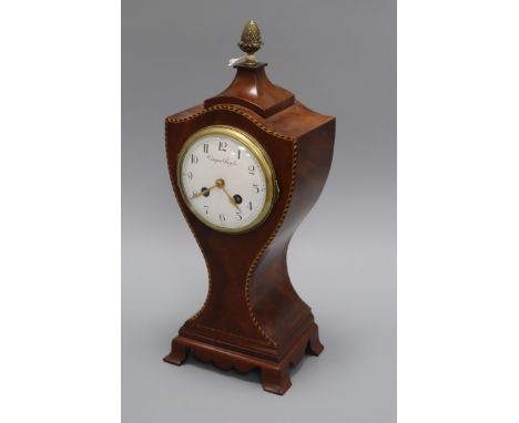 An Edwardian mahogany mantel clock height 38cm
