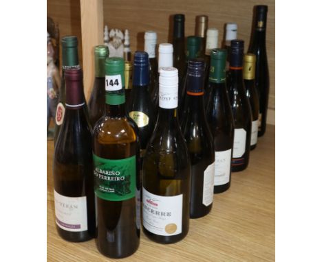 Eighteen assorted bottles of white wine including Chablis, Sauteries, Saint Veran and two half bottles of white wine