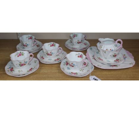 A floral Shelley tea service