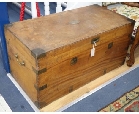 A Victorian camphorwood trunk W.104cm
