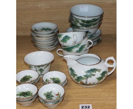 A set of Chinese Republic period porcelain tea and rice bowls and saucers