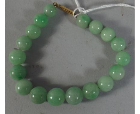 A Green Jade Bracelet 19 Cm Long.