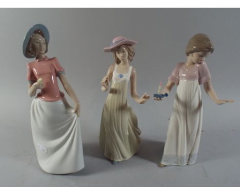 Three Nao figural Ornaments of Young girls, AF.