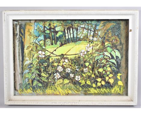 A Large Framed Oil on Board, Depicting Flowers in Hedgerow by M Davis, 90x60cm 