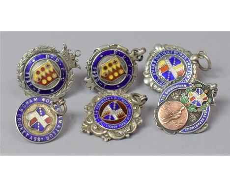 A Collection of Silver and Enamel Sporting Medals 