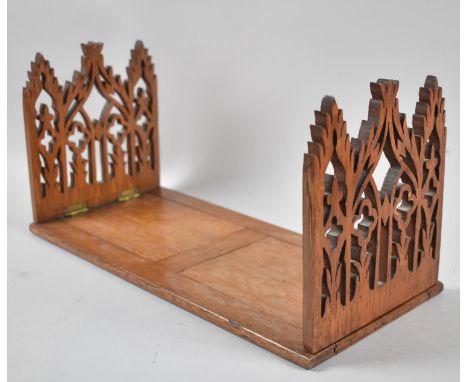 A Late 19th/Early 20th Century Gothic Revival Style Book Slide with Pierced Architectural Hinged Ends, 35cms Long with Closed