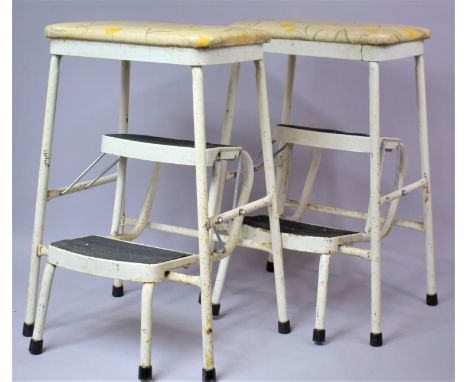 A Pair of Mid 20th Century Metal Framed Step Stools 