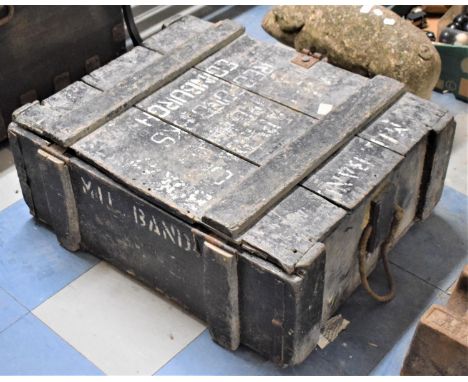 A Vintage Military Ammunition or Carrying Crate for Dreghorn Barracks Bradford Road Edinburgh, 75x60x30cm 