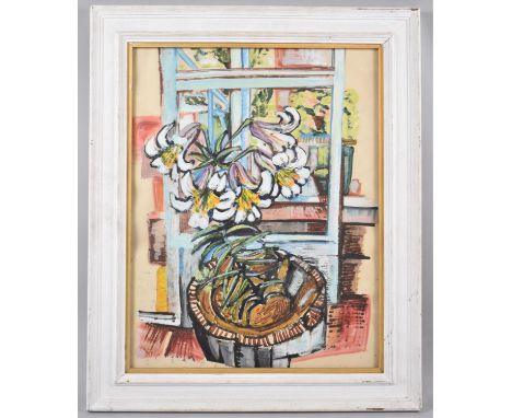 A Framed Still Life by M Davis, Lilium Regale, 33x43cm 