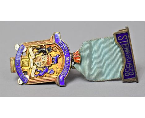 A Silver and Enamel Jewel, Royal Masonic Institution for Boys, Birmingham 1937 
