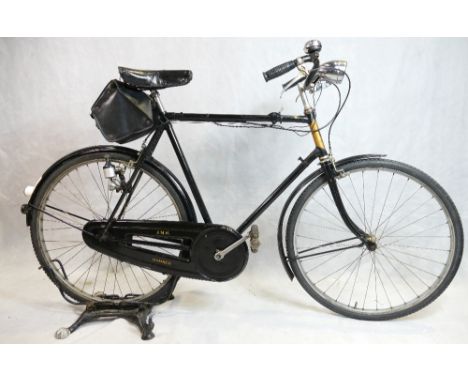 Humber gents bicycle 1935. Sports roadster model with 23.5" frame. Accessories include Duplex forks, Miller lights and Lucas 