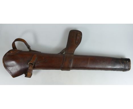 Boer War leather rifle scabbard marked D M & S Ltd, length 82cm.