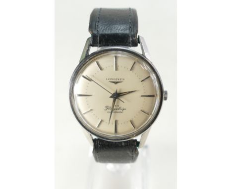 Longines Flagship 1950's / early 1960's stainless steel cased Gents wristwatch.  Automatic movement.  Complete with the origi