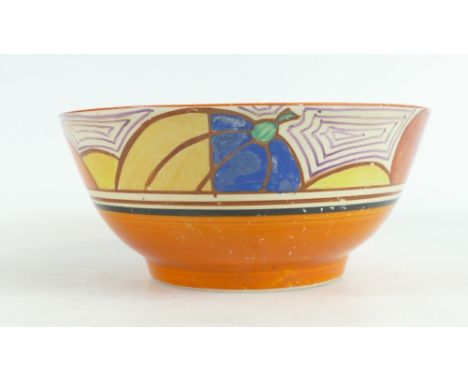 Clarice Cliff Wilkinson Fantasque bowl decorated in the Melon design (Picasso fruit), diameter 18cm (some scratches to paint 