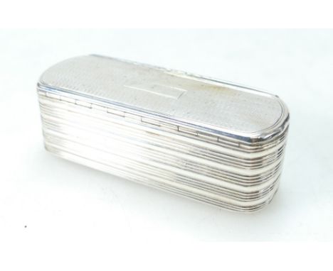 George IV silver snuff box by Edward Smith, hallmarked Birmingham 1830, with a hinged lid a shaped floral handle and a ribbed