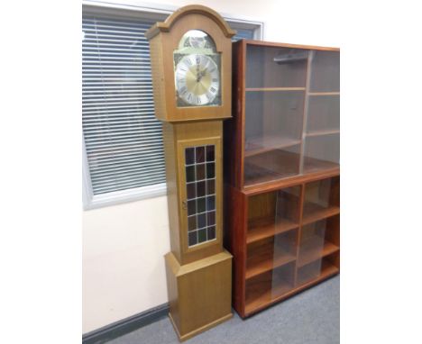 A contemporary Tempus Fugit longcase clock (no pendulum or weights)