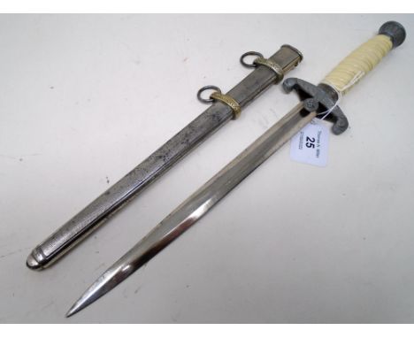 A copy of a German Third Reich Army dagger, in metal scabbard