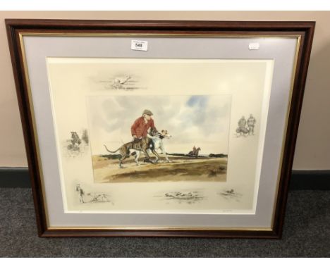 After Robin Watt : Hare coursing, limited edition colour print, signed and dated 2008, 36cm x 24 cm 