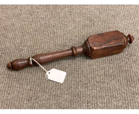 A Victorian mahogany tipstaff, length 33.5 cm.