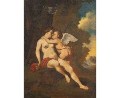 FRANZÖSISCH-DEUTSCHE SCHULE DES FRÜHEN 18. JH.VENUS UND AMOR Öl auf Leinwand (doubl.). 81 x 62 cm (R. 87 x 67 cm). Oben links