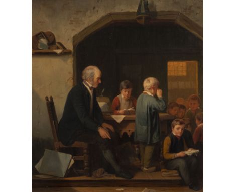 LOUIS SOMERS1813 Antwerpen - 1880Schulstunde Öl auf Holz. 60 x 53 cm (R. 84 x 78 cm). Signiert unten links 'Louis Somers'. Ra