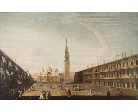 WERKSTATT DES MICHELE MARIESCHI1. Dezember 1710 Venedig - 18. Januar 1744 EbendaBLICK AUF DIE PIAZZA SAN MARCO IN VENEDIG Öl 